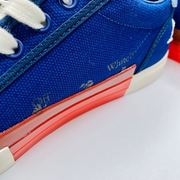 Off-White Men’s Vulcanized Low-Top Sneakers SIZE US 9 Color Blue NWB AUTHENTIC - Picture 6 of 14